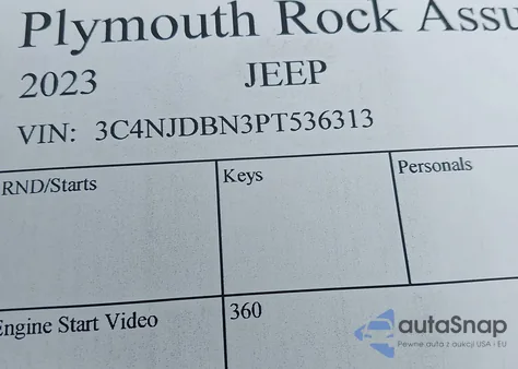 2023 Jeep Compass Altitude 4X4 from USA, damaged, VIN 3C4NJDBN3PT536313